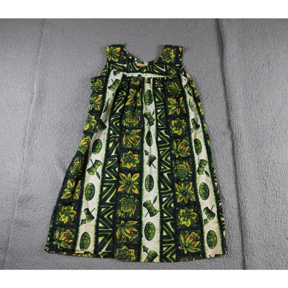 Ui Maikai Hawaiian Dress Small Tiki Muumuu Hibiscus Vintage Boho Hippie 70s